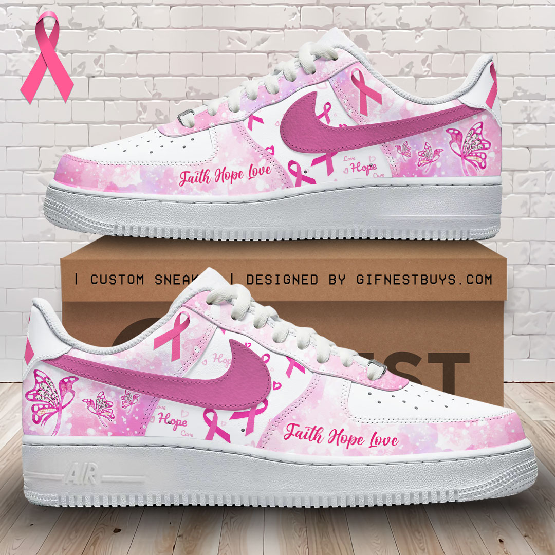 JWFancy Breast Cancer Awareness Air Low-Top Sneakers Shoes For Men And Women