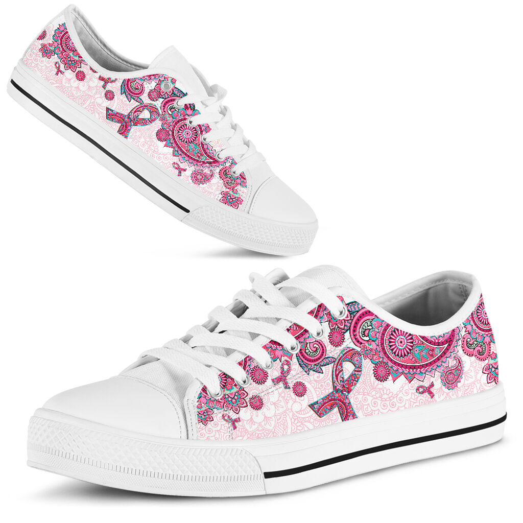 JWFancy Breast Cancer Awareness Breast Cancer Awareness Low Top Canvas Sneakers Shoes For Men And Women