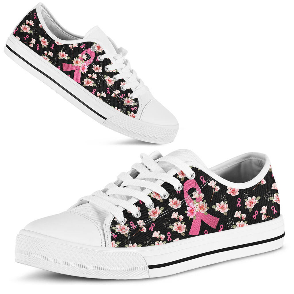 JWFancy Breast Cancer Awareness Low Top Canvas Sneakers Shoes For Men And Women