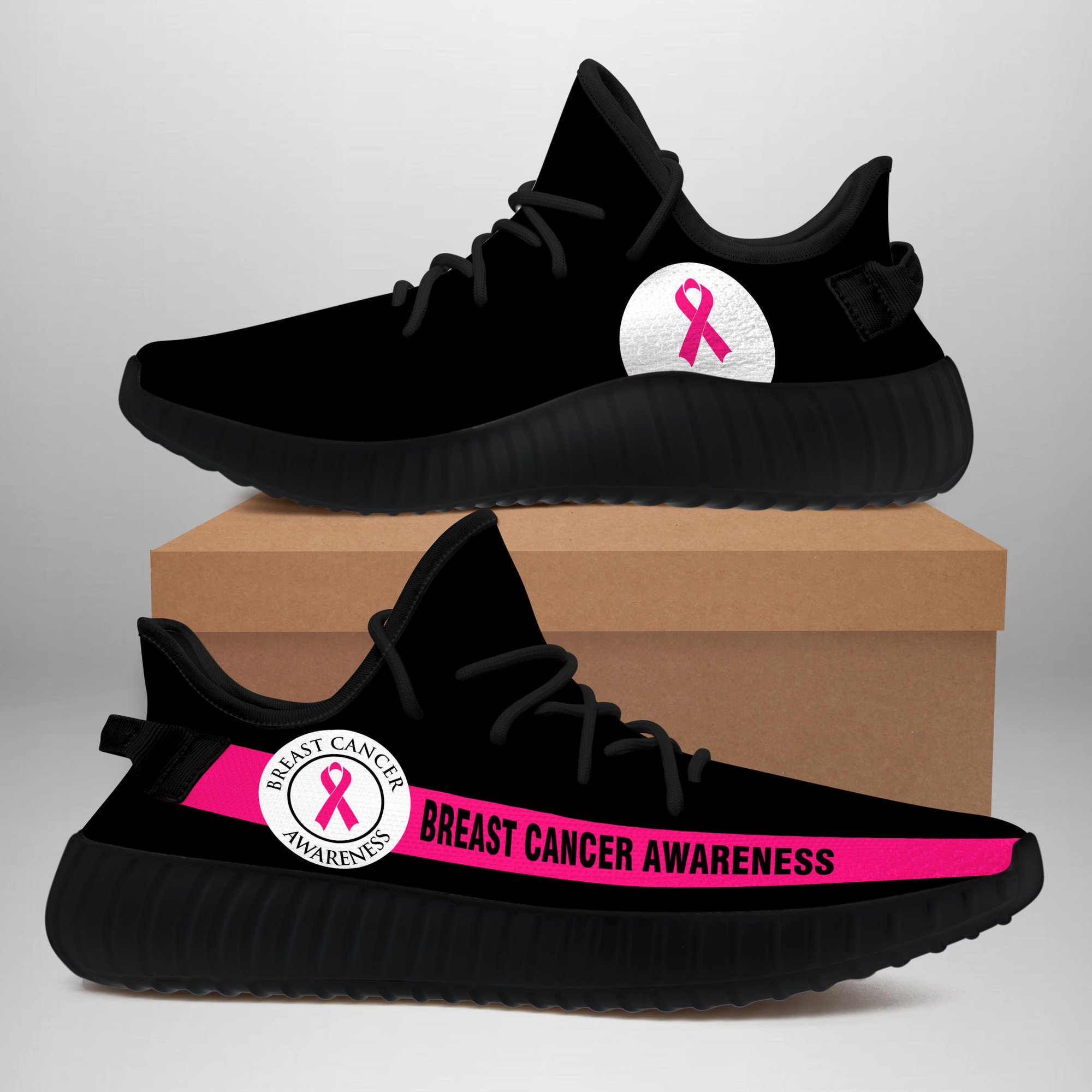 JWFancy BREAST CANCER AWARENESS Yeezy Boost Shoes For Men And Women