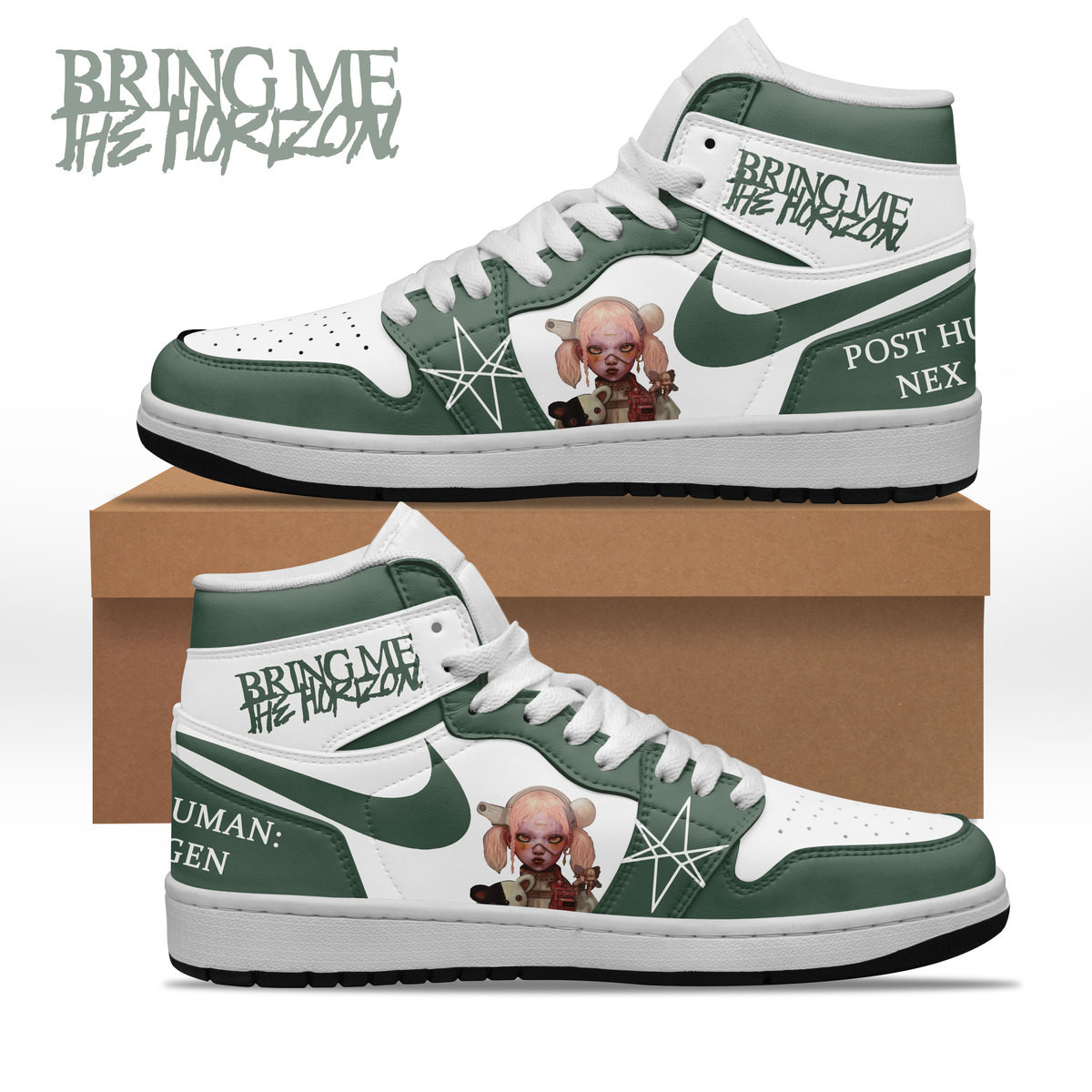 JWFancy Bring Me The Horizon AJ1 High Sneakers Shoes For Men And Women