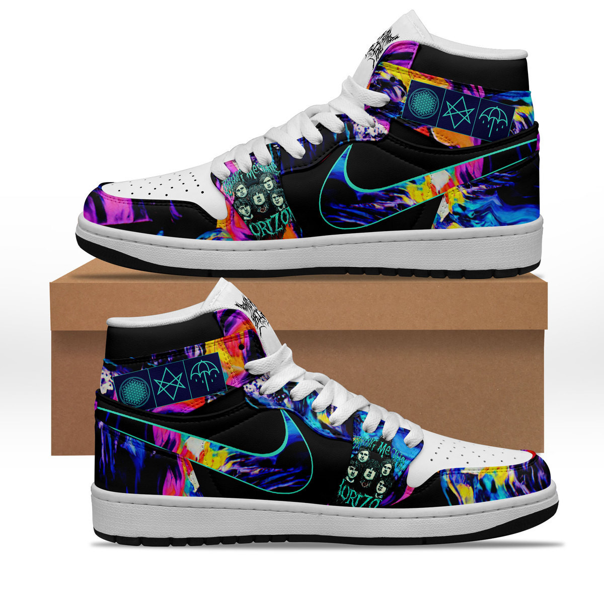 JWFancy Bring Me the Horizon AJ1 High Sneakers Shoes For Men And Women