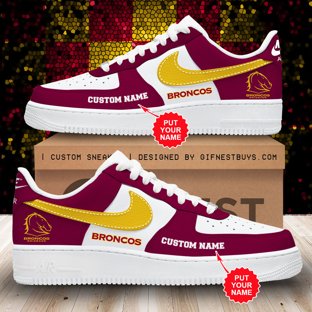 JWFancy Brisbane Broncos Air Low-Top Sneakers Shoes For Men And Women