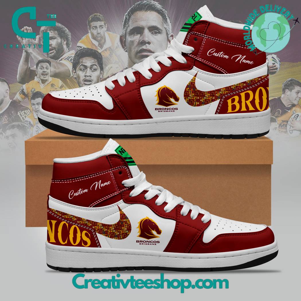 JWFancy Brisbane Broncos AJ1 High Sneakers Shoes For Men And Women