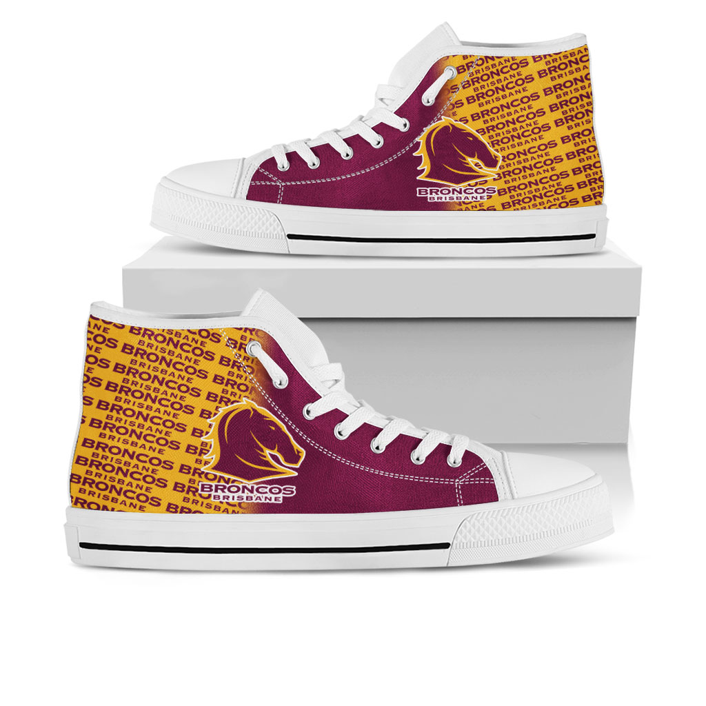 JWFancy Brisbane Broncos High Top Canvas Sneakers Shoes For Men And Women