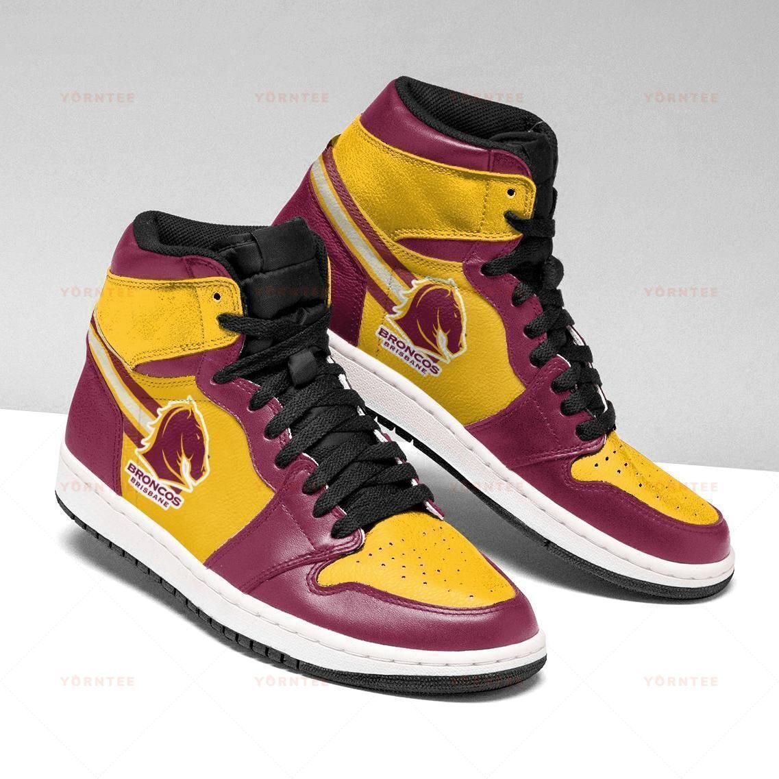 JWFancy Brisbane Broncos NRL AJ1 High Sneakers Shoes For Men And Women