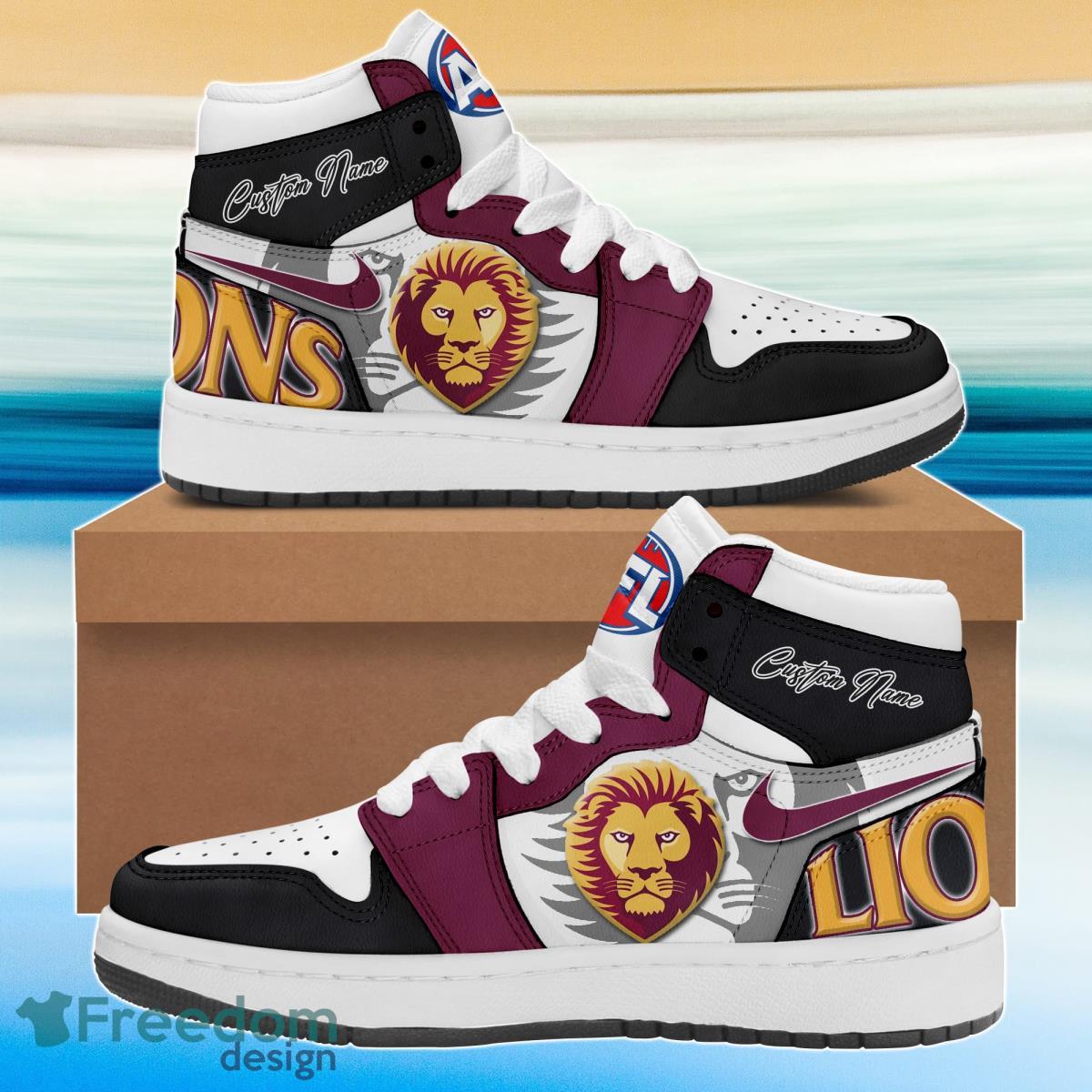 JWFancy Brisbane Lions AJ1 High Sneakers Shoes For Men And Women