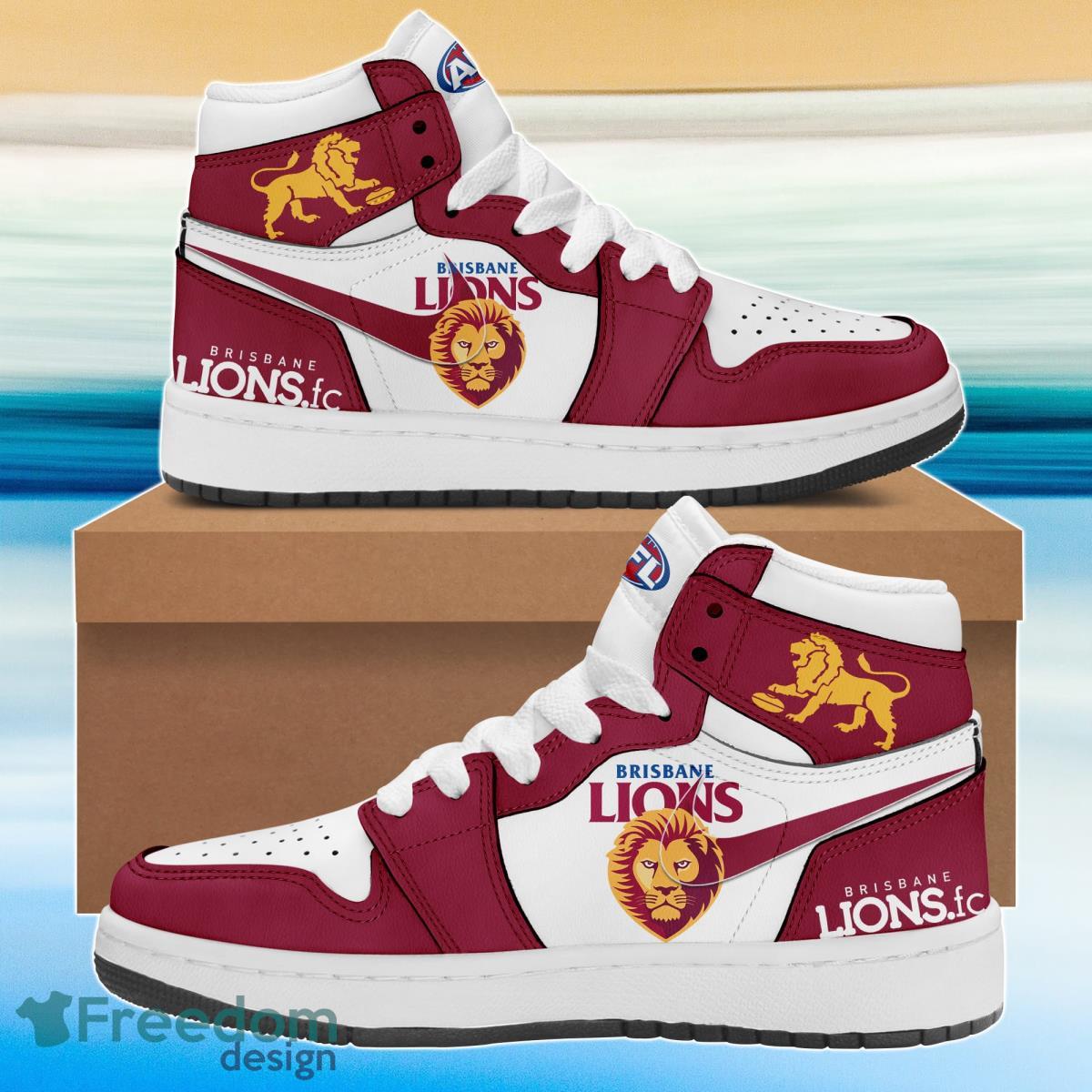 JWFancy Brisbane Lions AJ1 High Sneakers Shoes For Men And Women