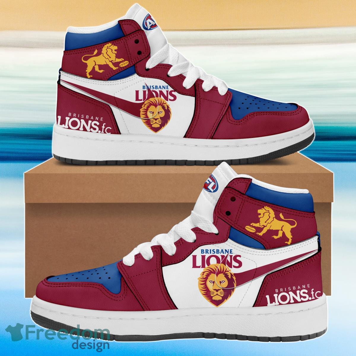 JWFancy Brisbane Lions AJ1 High Sneakers Shoes For Men And Women