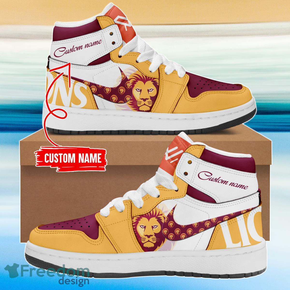 JWFancy Brisbane Lions AJ1 High Sneakers Shoes For Men And Women