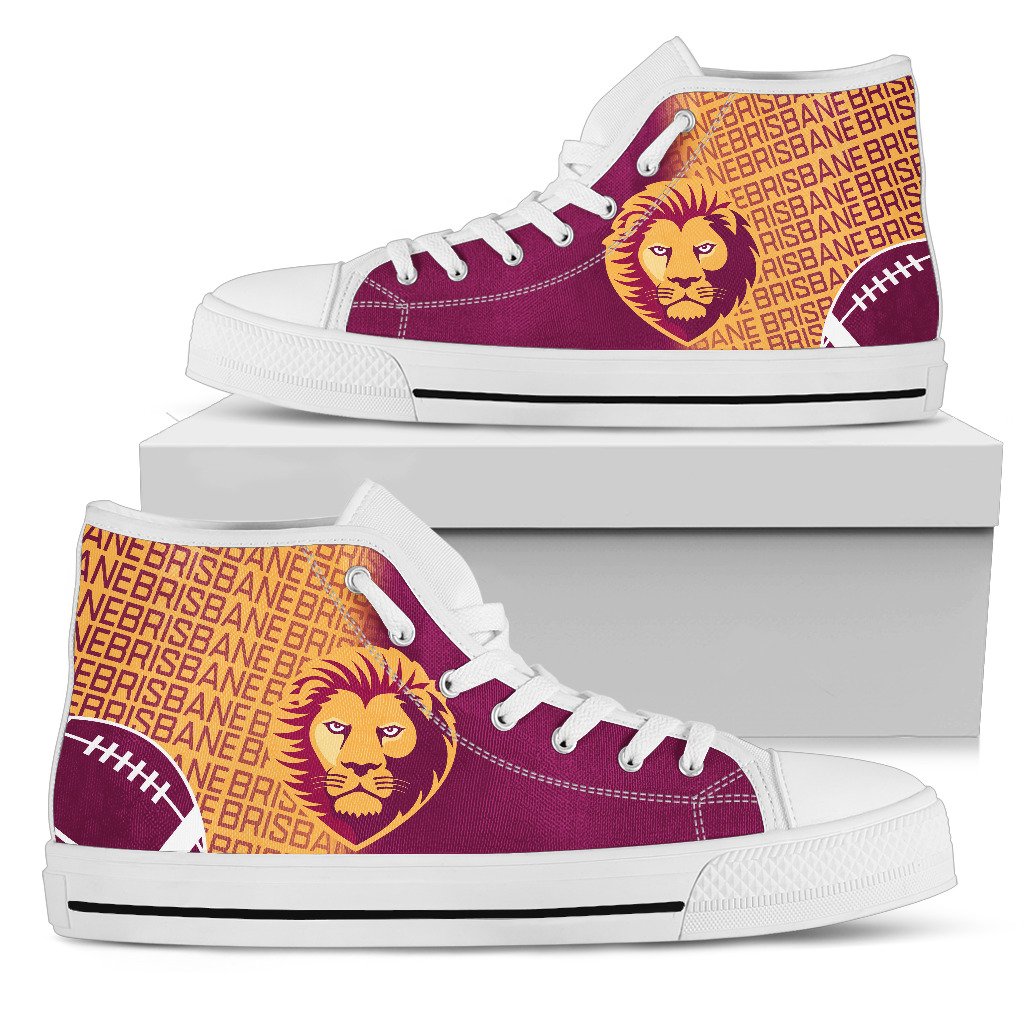 JWFancy Brisbane Lions High Top Canvas Sneakers Shoes For Men And Women
