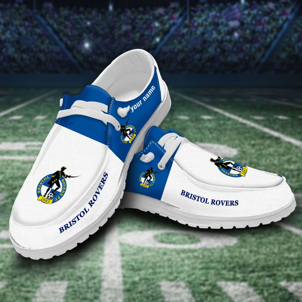 JWFancy Bristol Rovers Hey Dude Shoes Wally Men's Lace Up Loafers Comfortable For Men And Women
