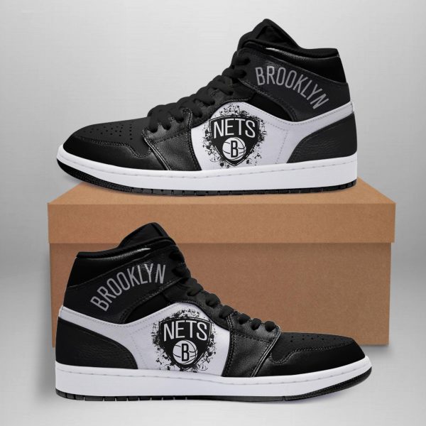 JWFancy Brooklyn Nets AJ1 High Sneakers Shoes For Men And Women