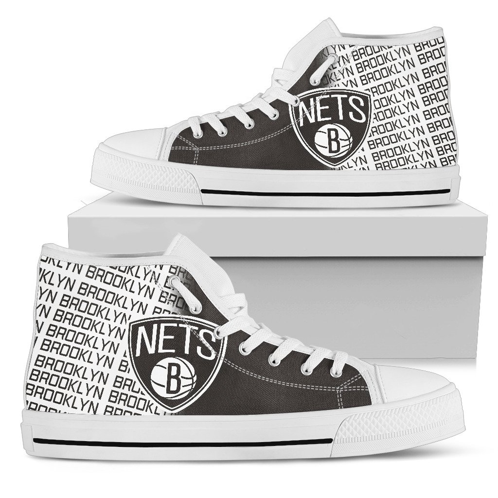 JWFancy Brooklyn Nets High Top Canvas Sneakers Shoes For Men And Women