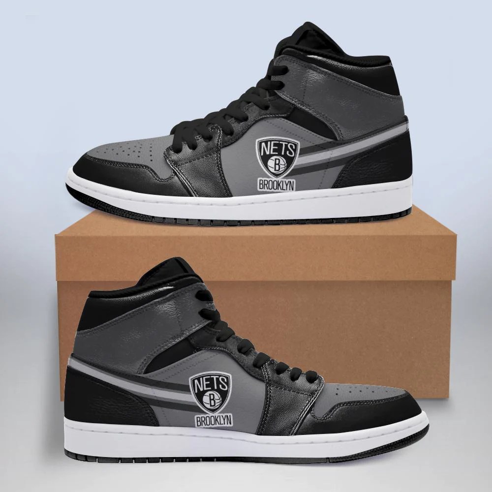 JWFancy Brooklyn Nets NBA AJ1 High Sneakers Shoes For Men And Women
