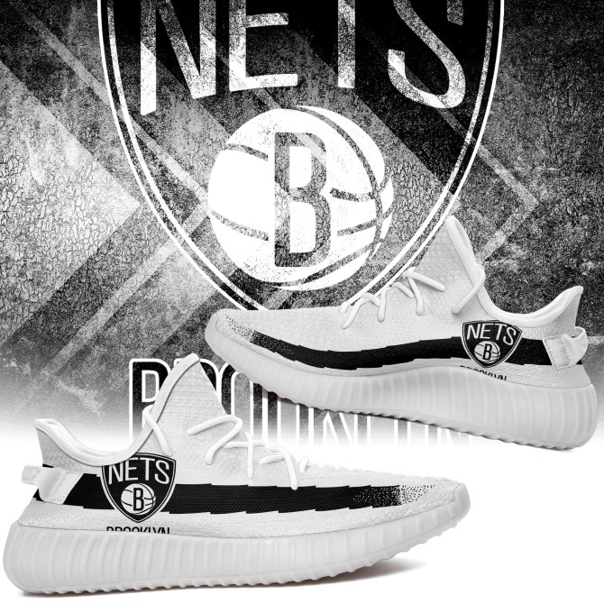 JWFancy Brooklyn Nets Yeezy Boost Shoes For Men And Women