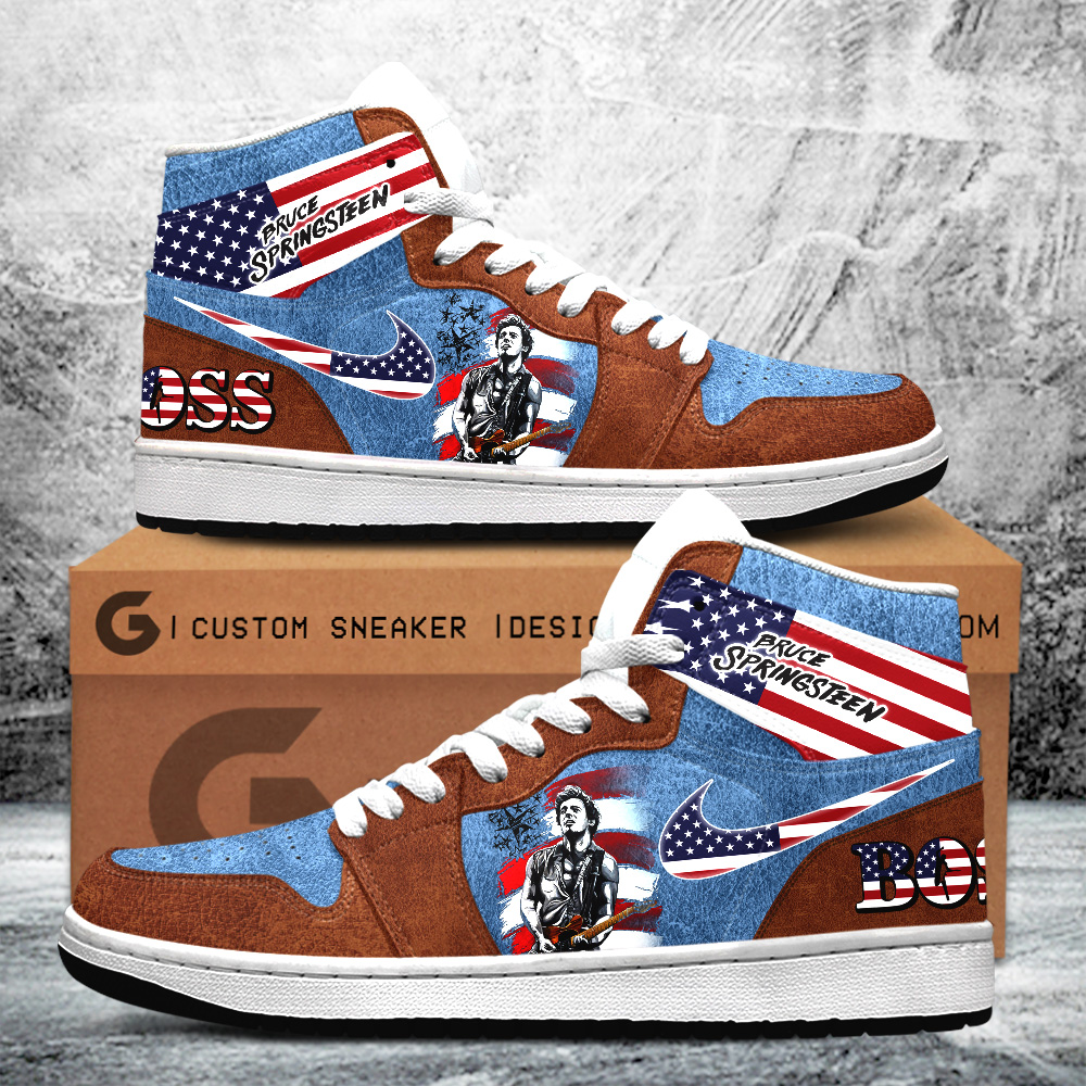 JWFancy Bruce Springsteen AJ1 High Sneakers Shoes For Men And Women