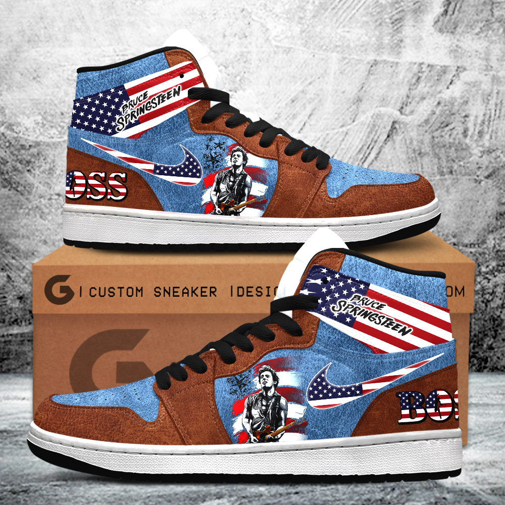 JWFancy Bruce Springsteen AJ1 High Sneakers Shoes For Men And Women