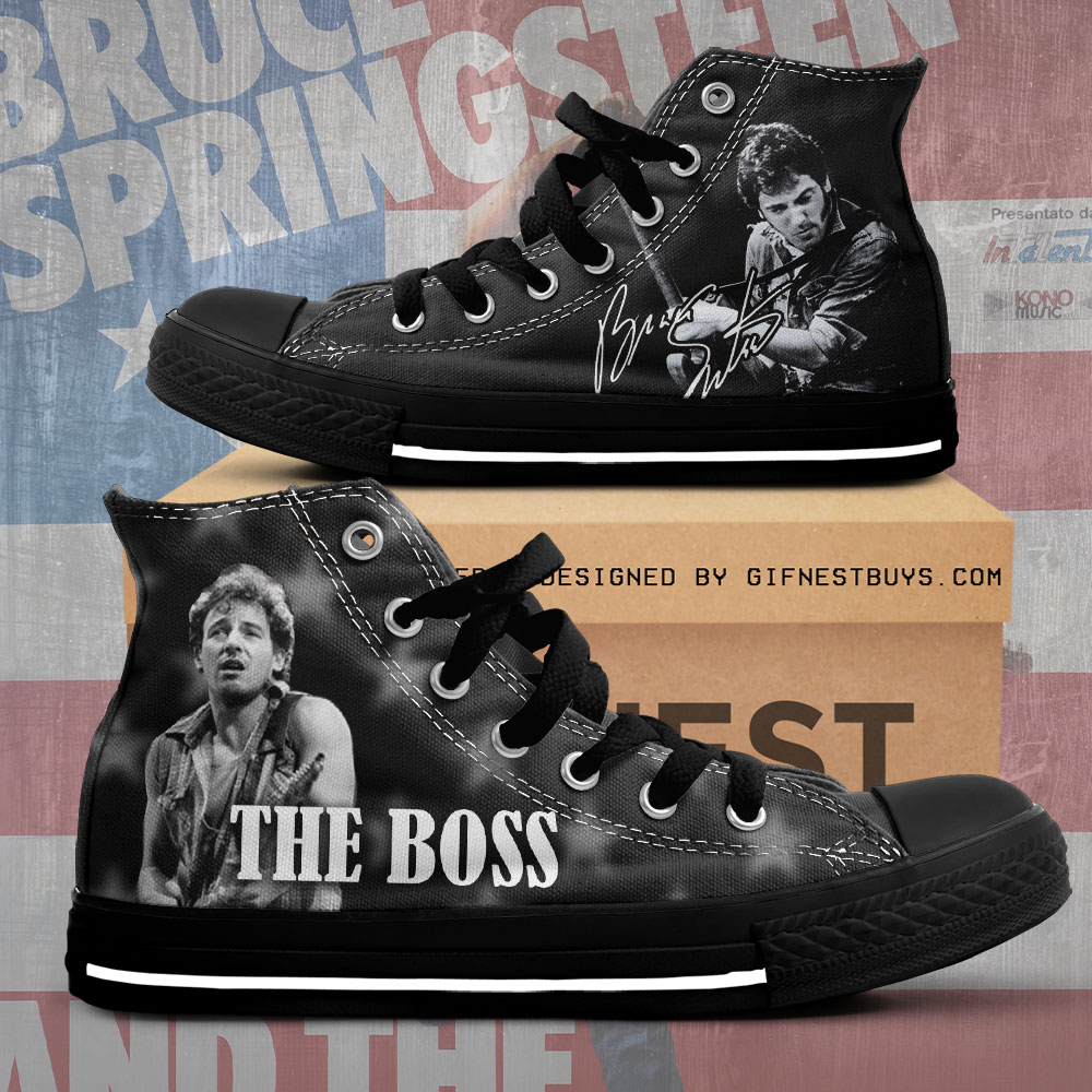 JWFancy Bruce Springsteen High Top Canvas Sneakers Shoes For Men And Women