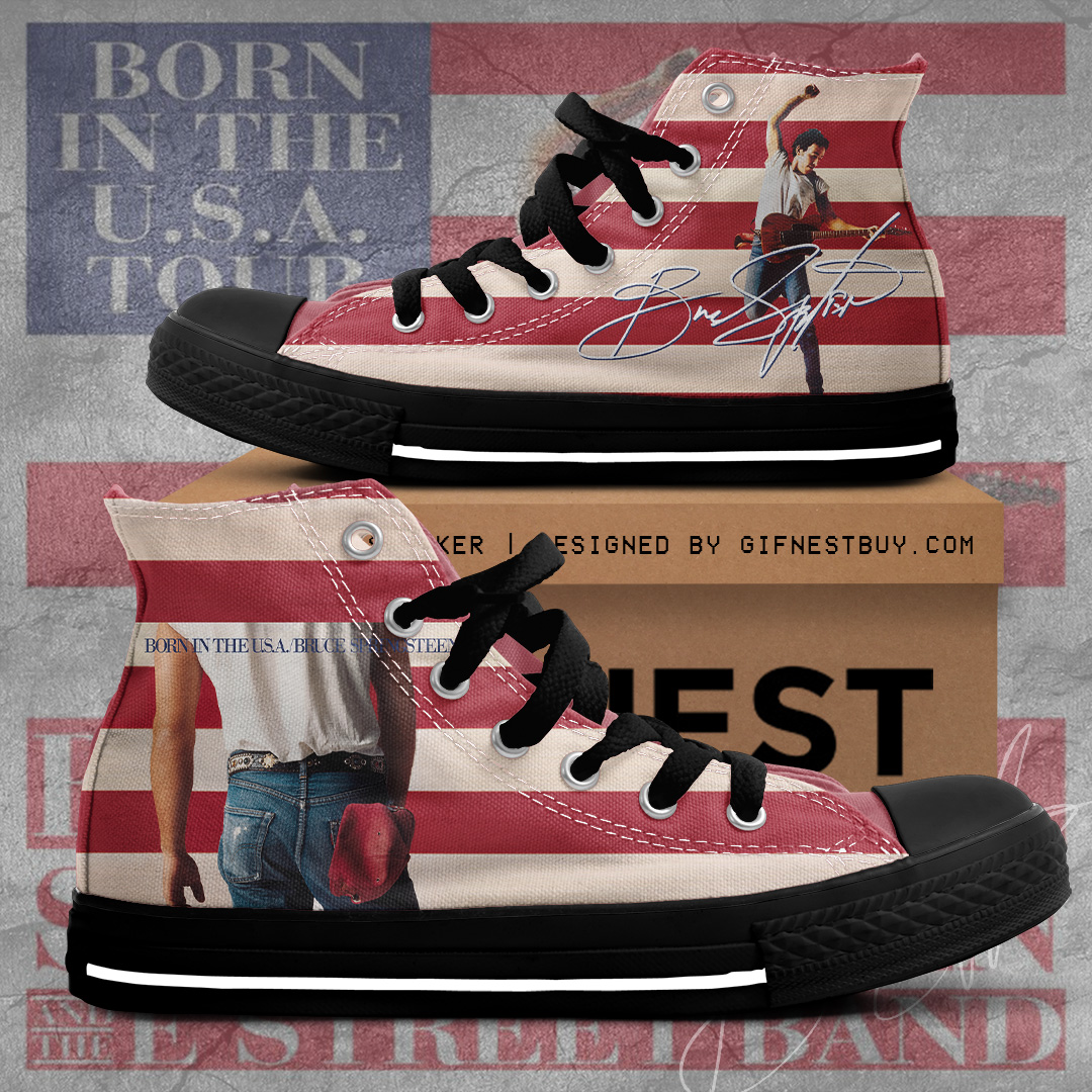 JWFancy Bruce Springsteen High Top Canvas Sneakers Shoes For Men And Women