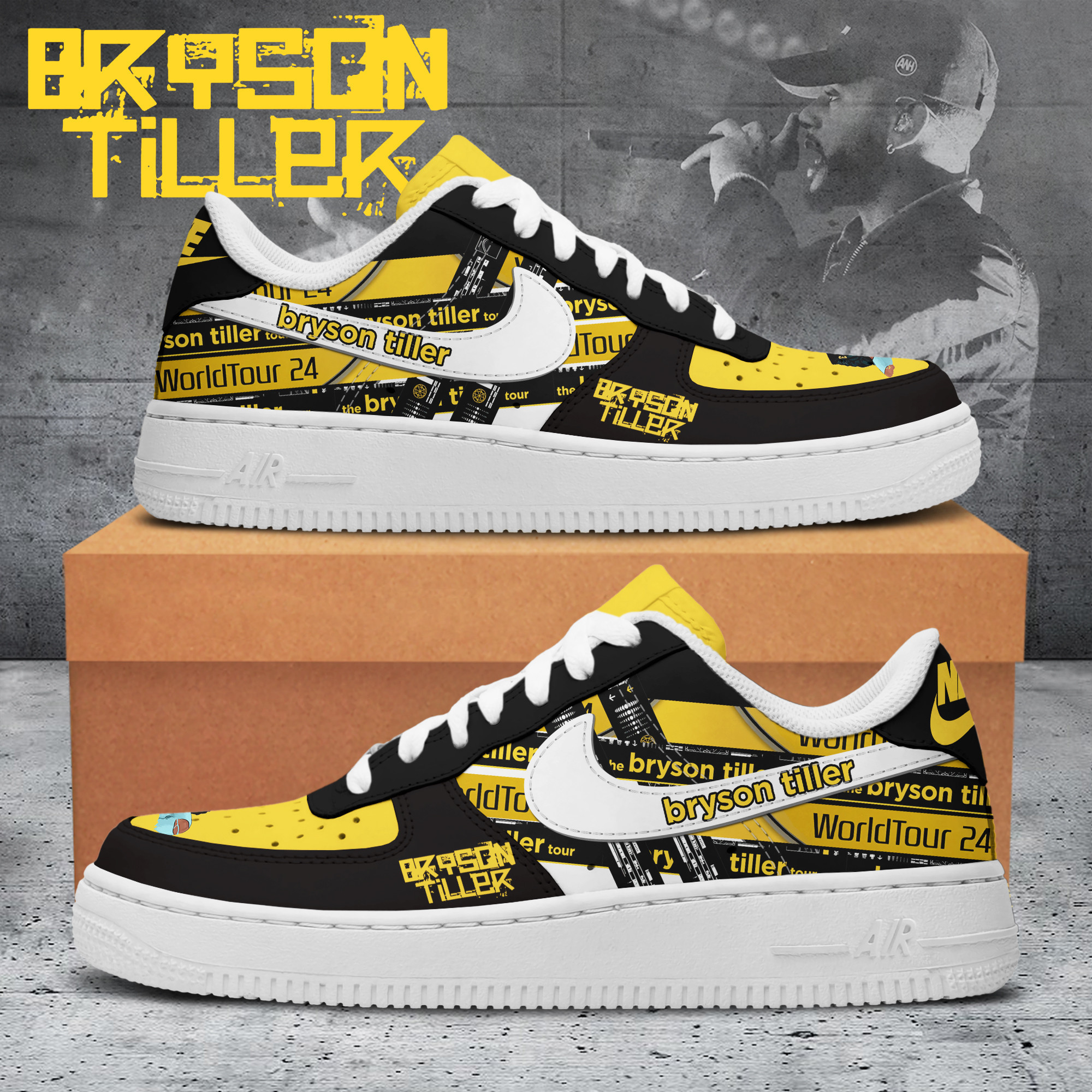 JWFancy Bryson Tiller Air Low-Top Sneakers Shoes For Men And Women