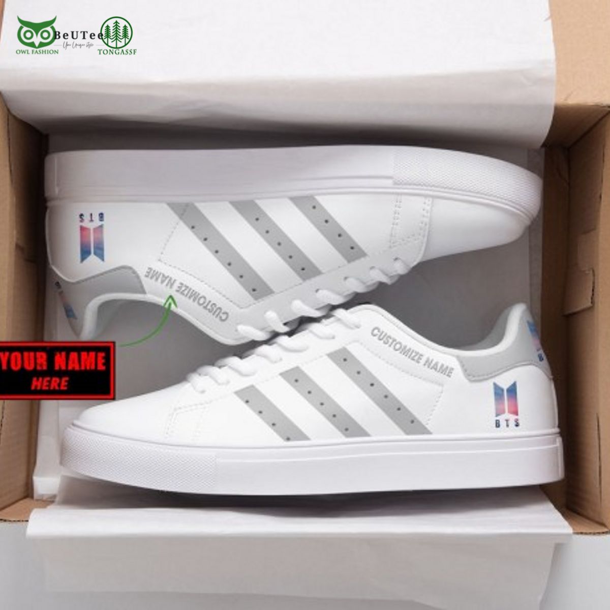 JWFancy BTS Kpop Band Skate Stan Shoes Sneakes For Men And Women