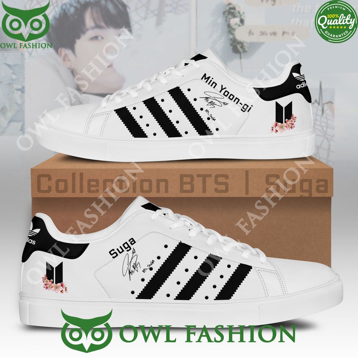 JWFancy BTS Suga Min Yoongi Skate Stan Shoes Sneakes For Men And Women