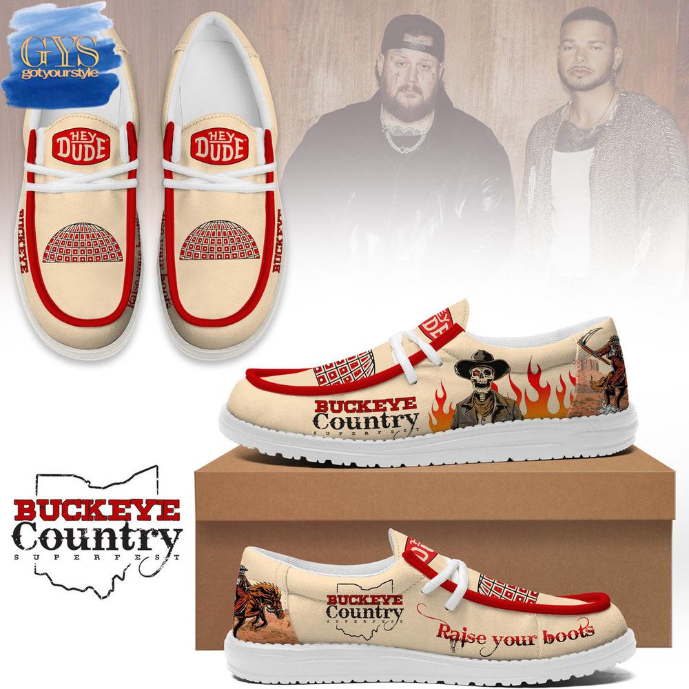 JWFancy Buckeye Country Superfest Hey Dude Shoes Wally Men's Lace Up Loafers Comfortable For Men And Women