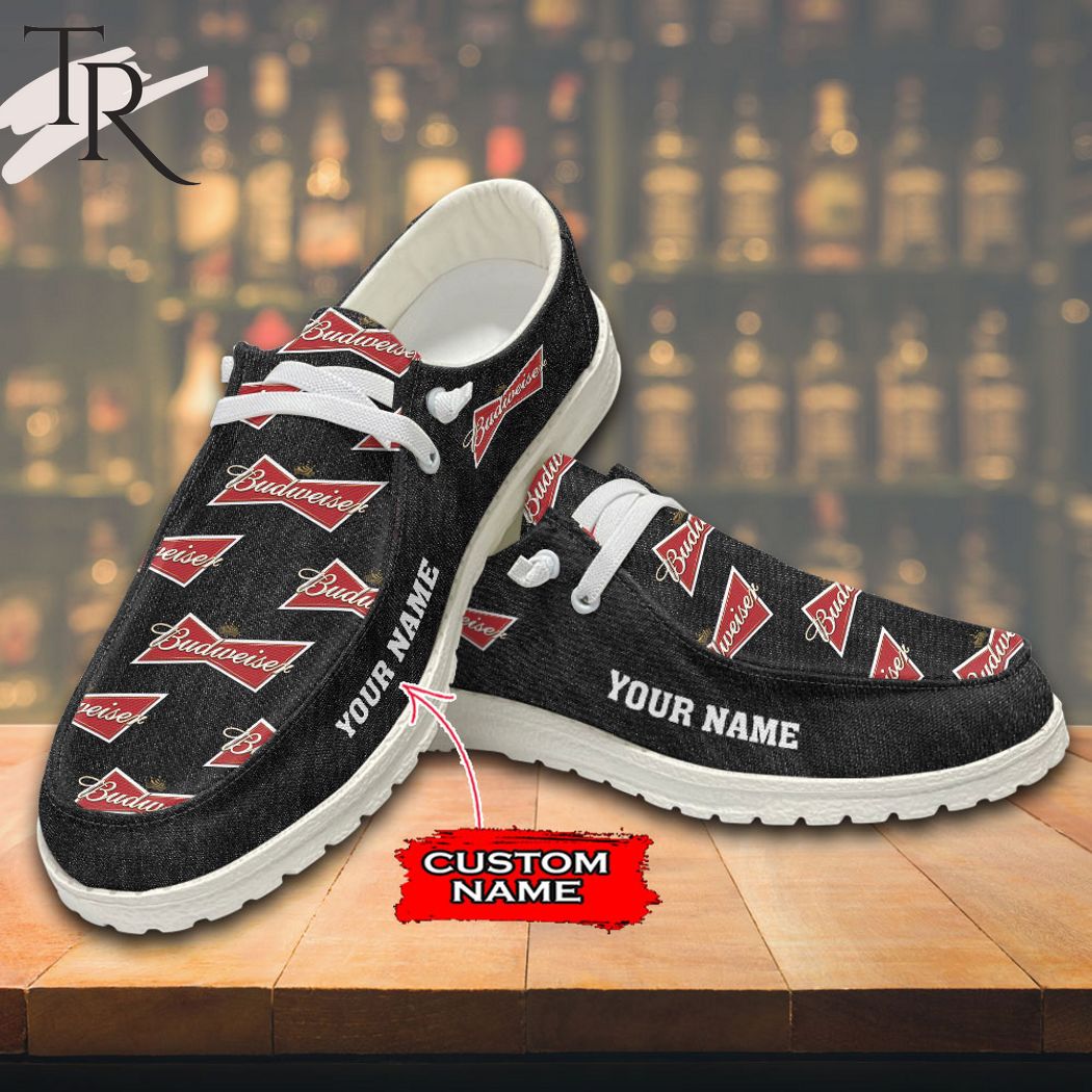 JWFancy Budweiser Hey Dude Shoes Wally Men's Lace Up Loafers Comfortable For Men And Women