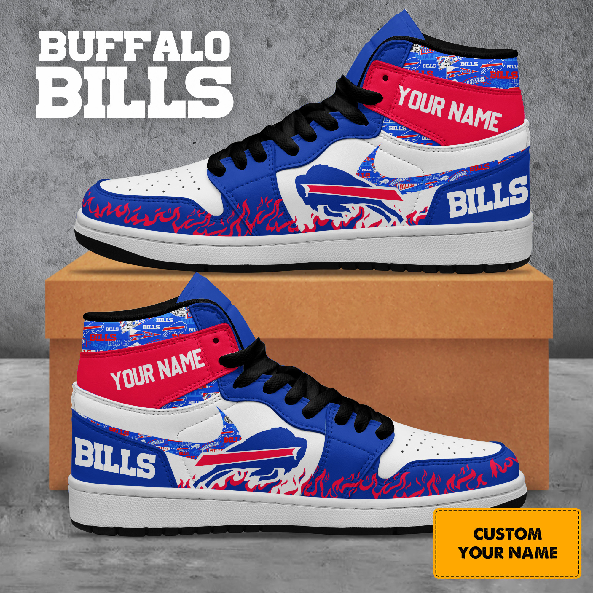JWFancy Buffalo Bills AJ1 High Sneakers Shoes For Men And Women