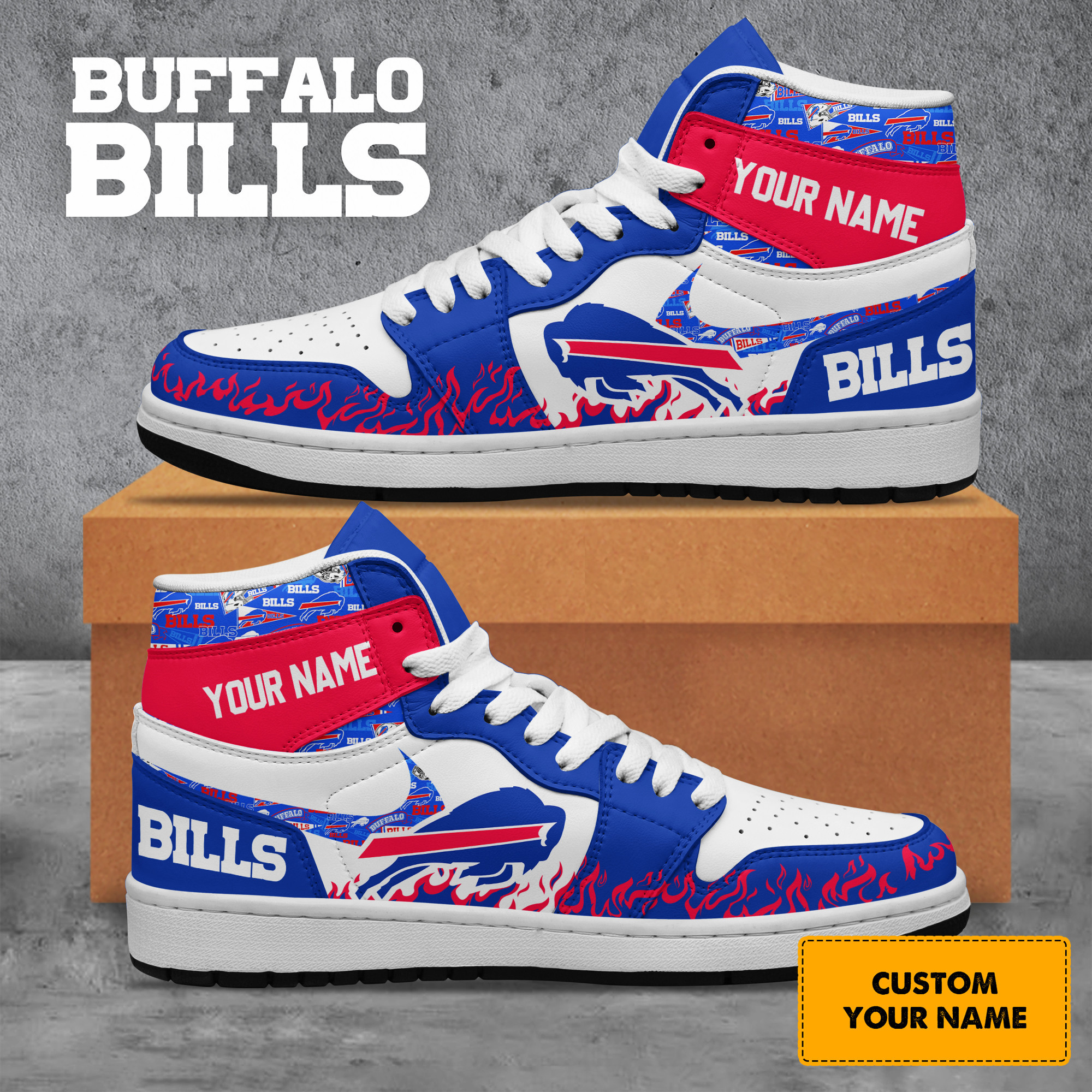 JWFancy Buffalo Bills AJ1 High Sneakers Shoes For Men And Women
