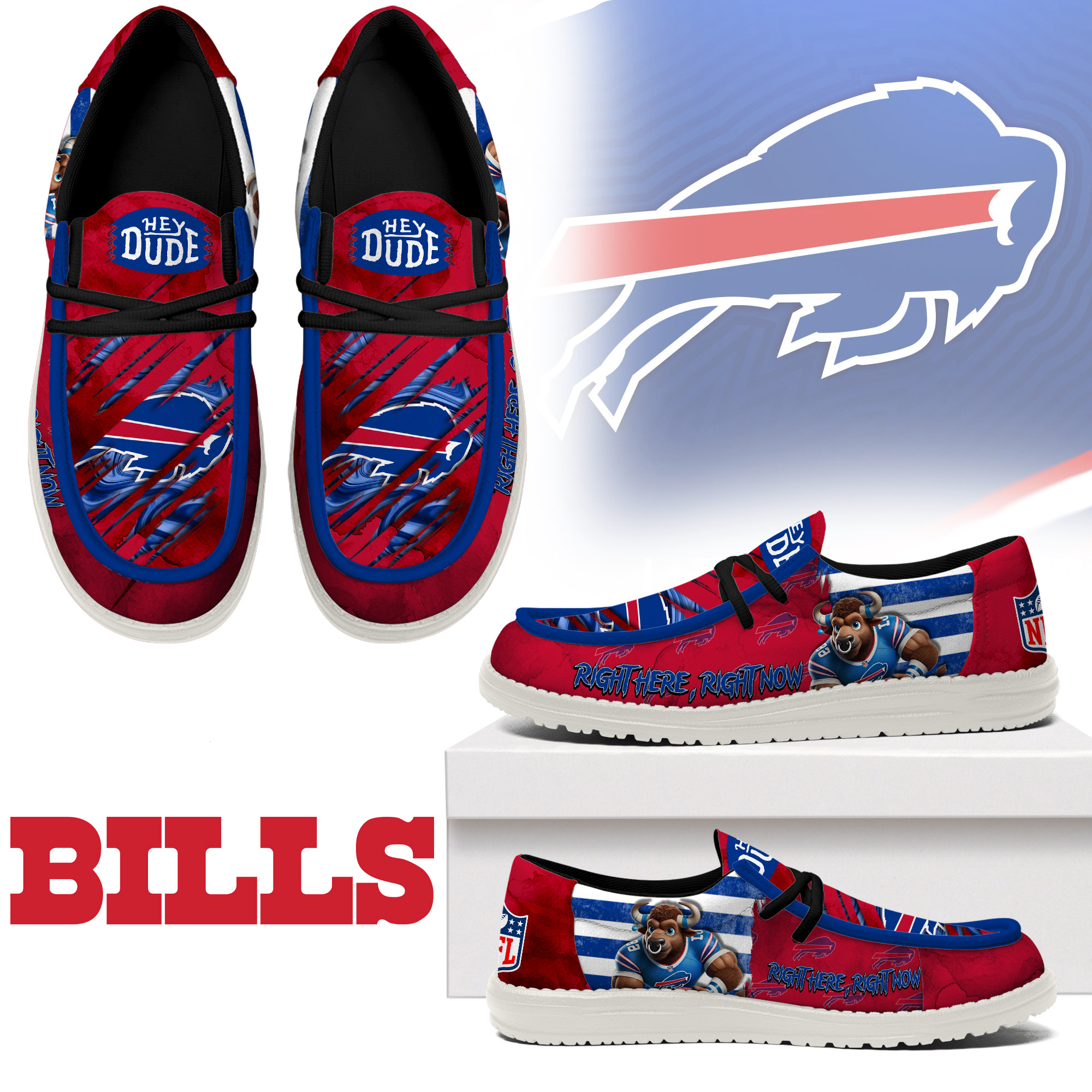 JWFancy Buffalo Bills – Custom Name Hey Dude