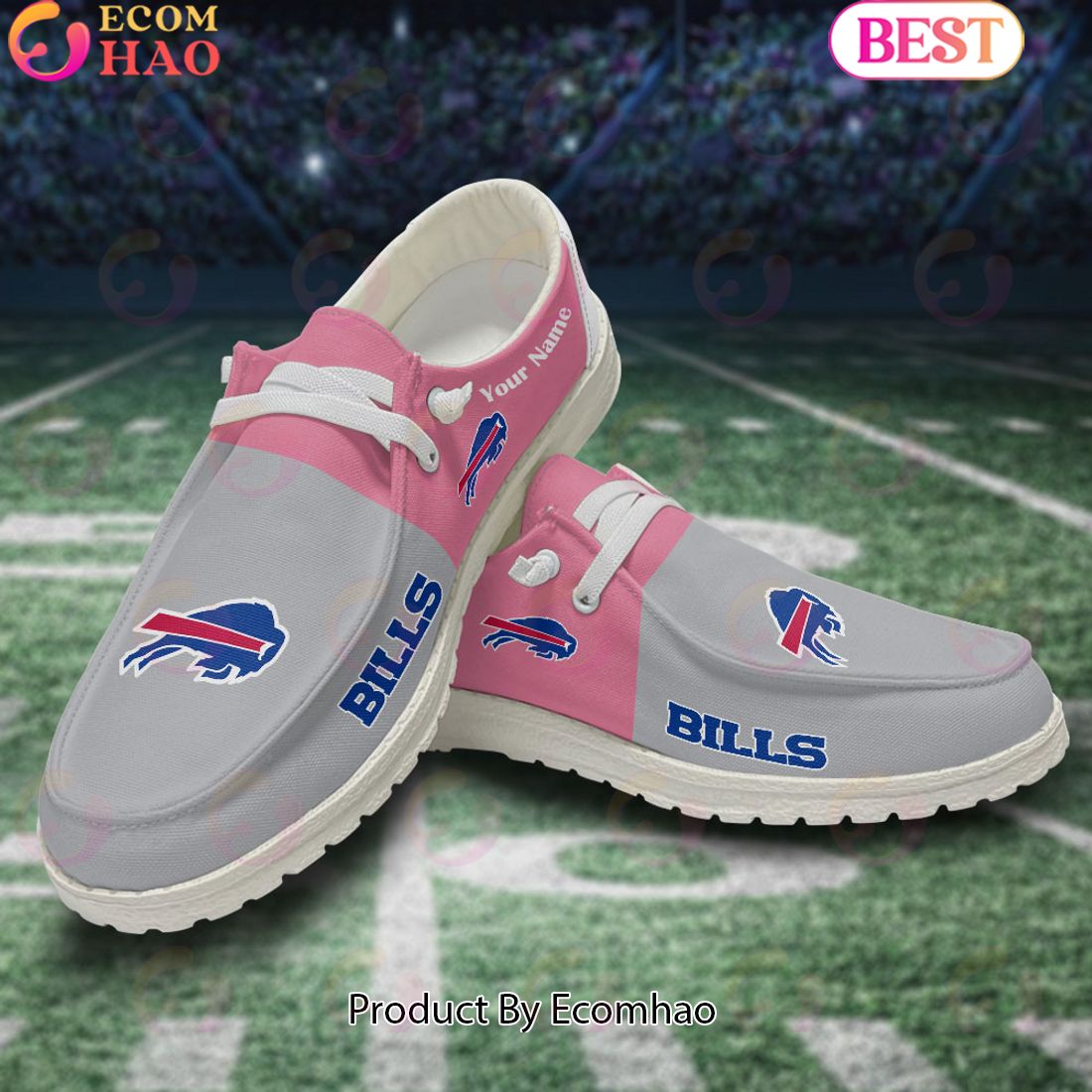 JWFancy Buffalo Bills Hey Dude Shoes Wally Men's Lace Up Loafers Comfortable For Men And Women