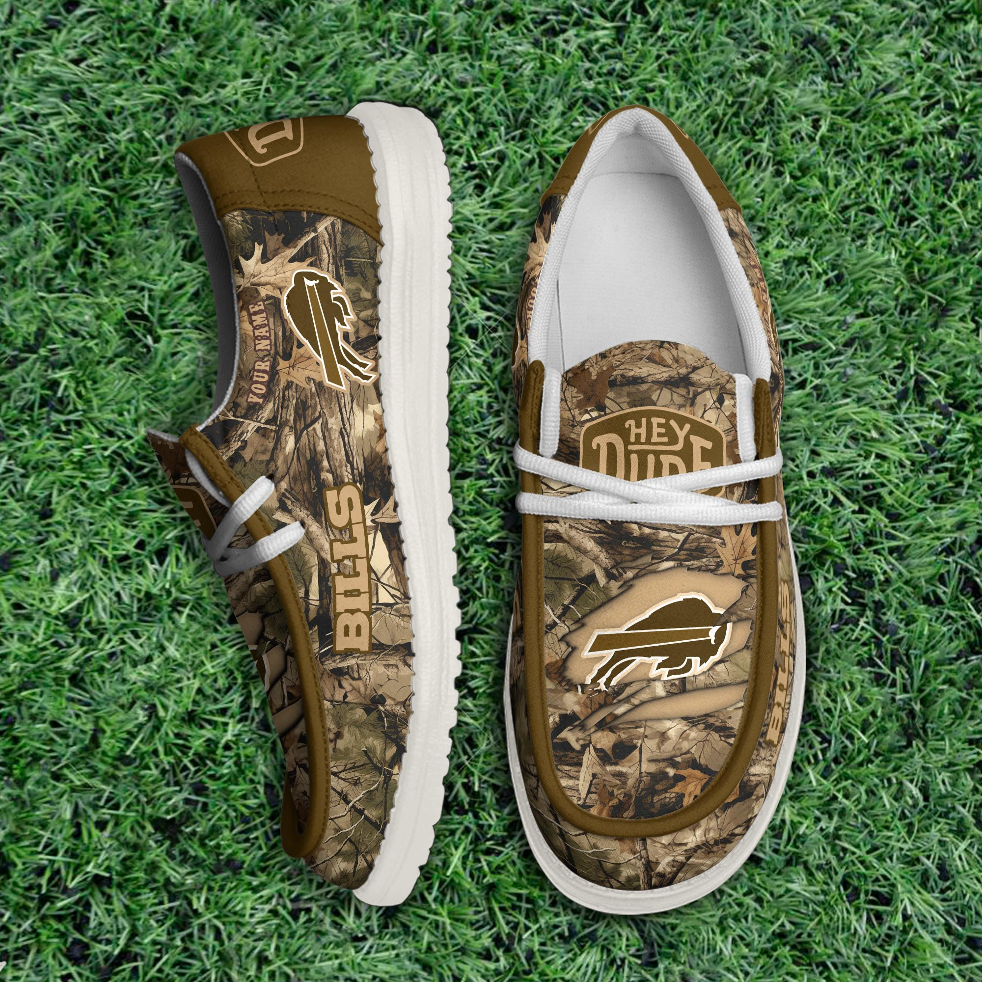JWFancy Buffalo Bills Hey Dude Shoes Wally Men's Lace Up Loafers Comfortable For Men And Women
