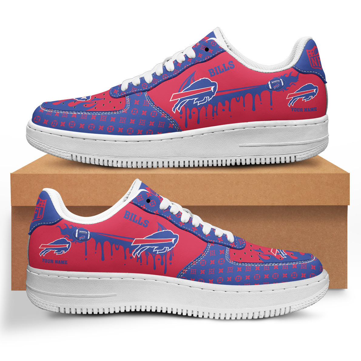 JWFancy Buffalo Bills NFL Air Low-Top Sneakers Shoes For Men And Women