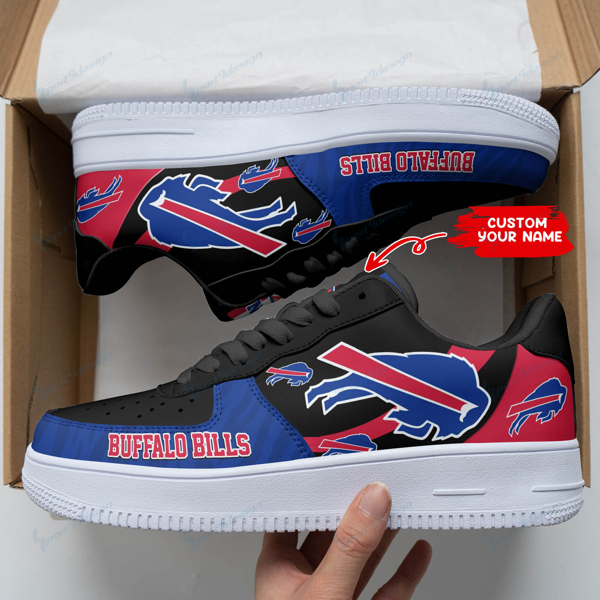 JWFancy Buffalo Bills NFL Air Low-Top Sneakers Shoes For Men And Women