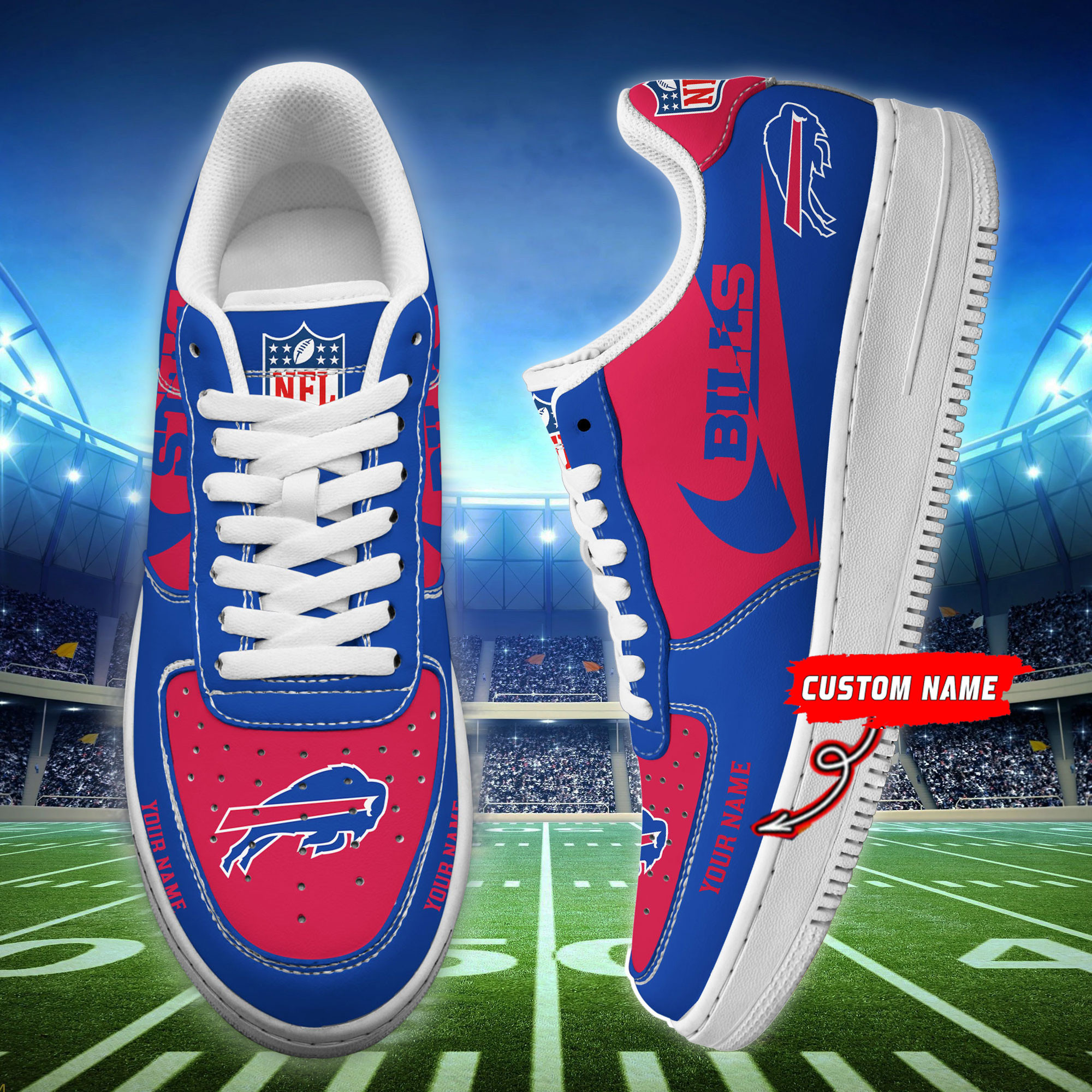 JWFancy Buffalo Bills NFL Air Low-Top Sneakers Shoes For Men And Women