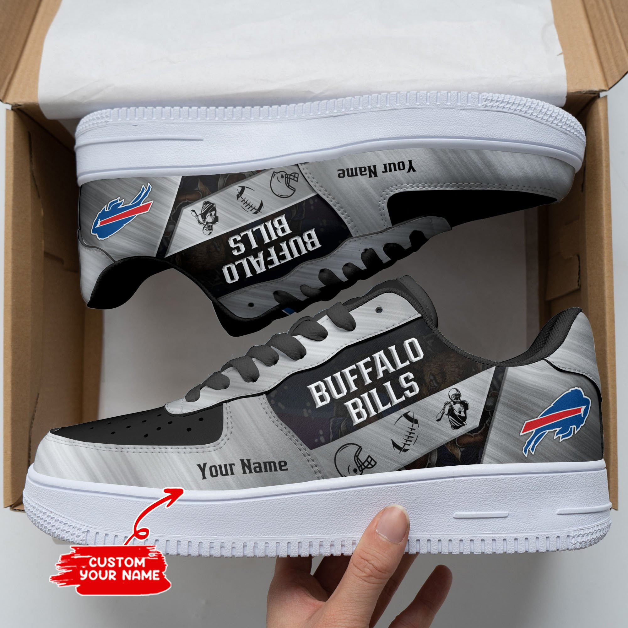 JWFancy Buffalo Bills NFL Air Low-Top Sneakers Shoes For Men And Women