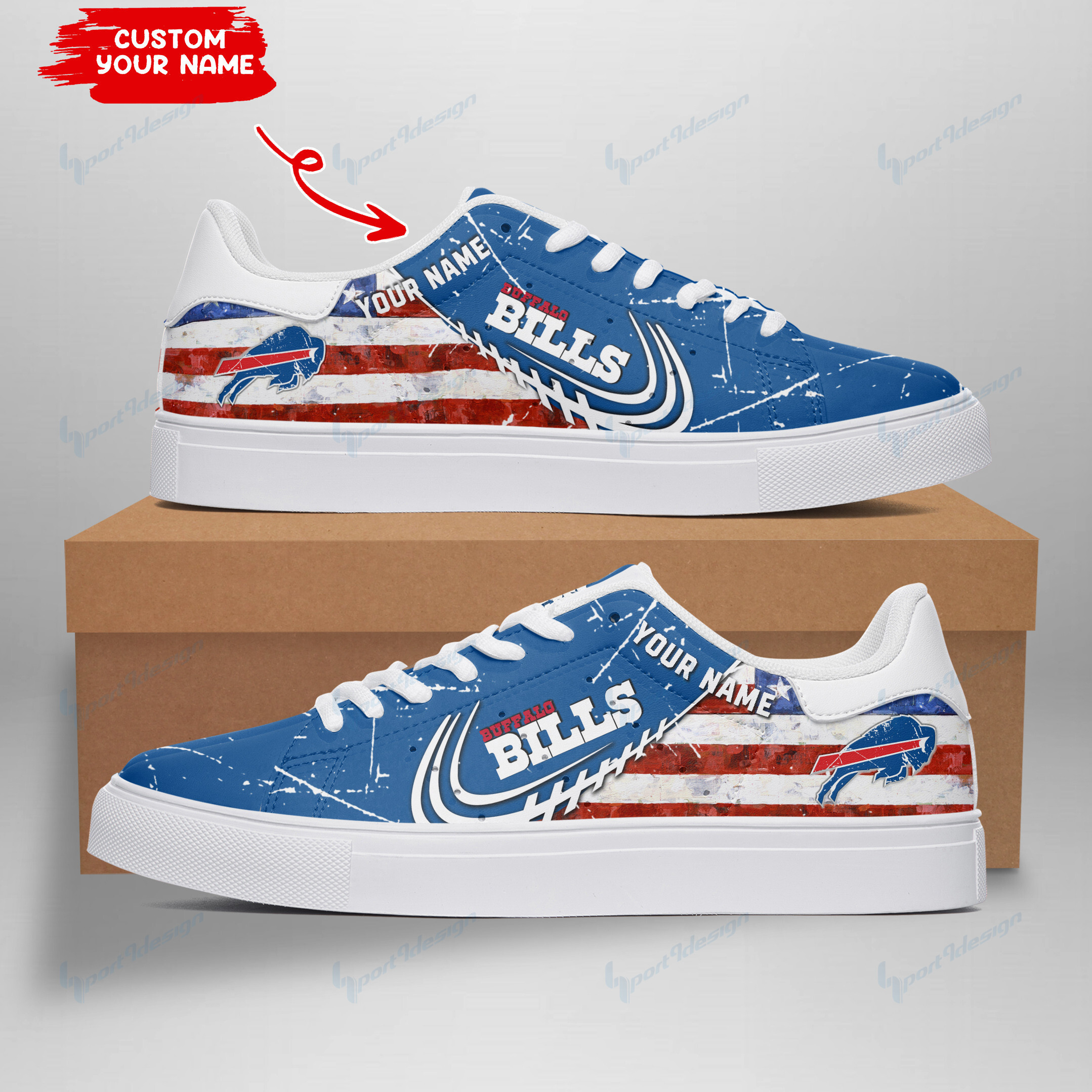 JWFancy Buffalo Bills Skate Stan Shoes Sneakes For Men And Women