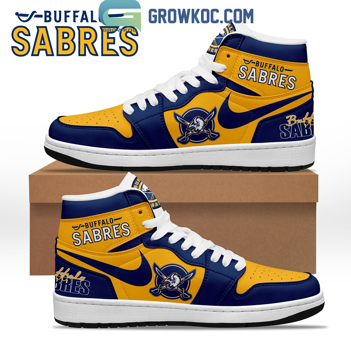 JWFancy Buffalo Sabres AJ1 High Sneakers Shoes For Men And Women