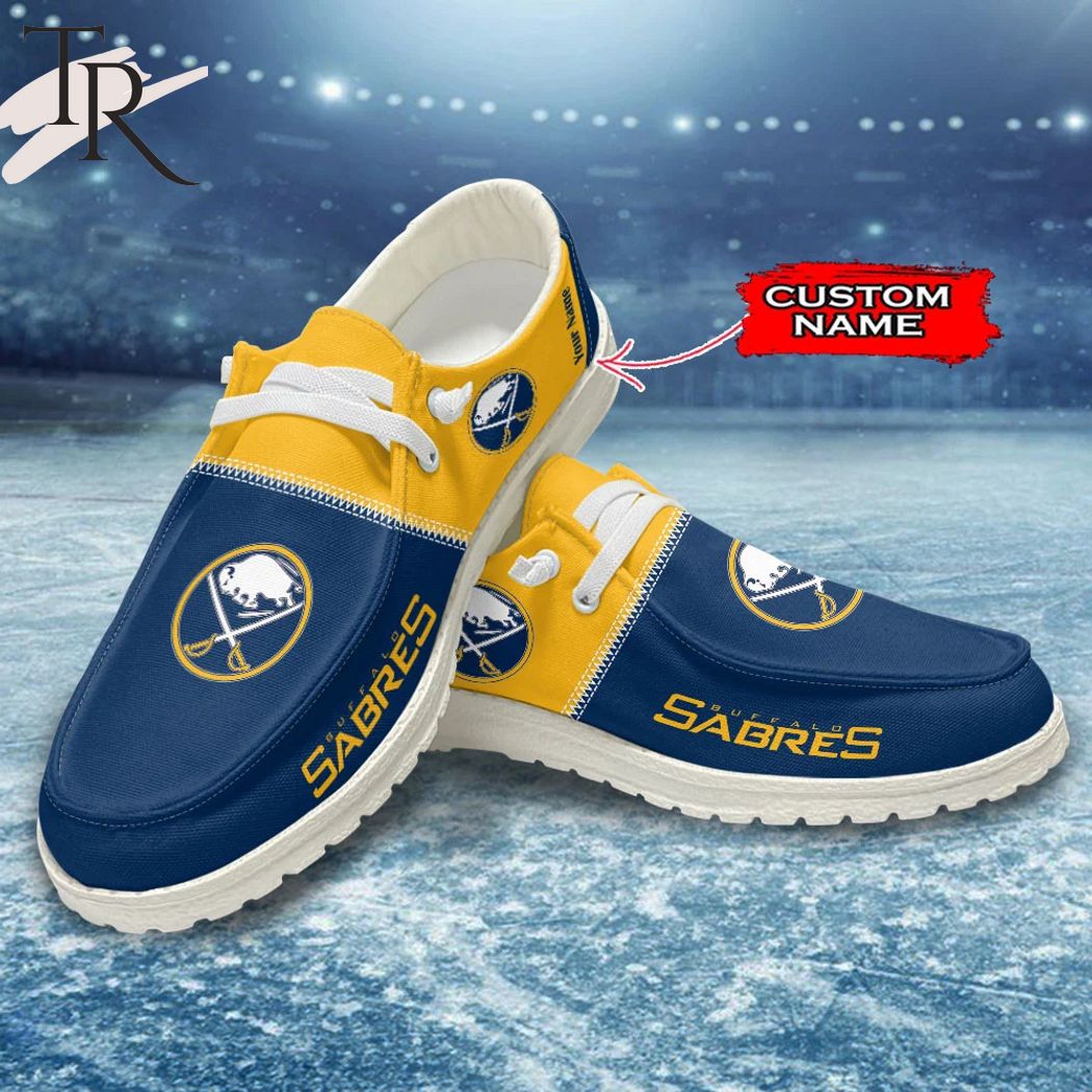JWFancy Buffalo Sabres Hey Dude Shoes Wally Men's Lace Up Loafers Comfortable For Men And Women