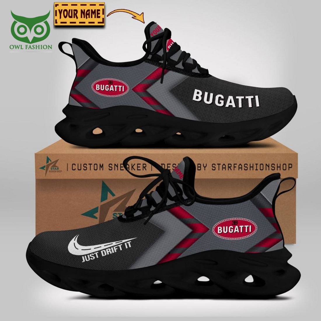 JWFancy Bugati Nike Max Soul Shoes Sneakers For Men And Women