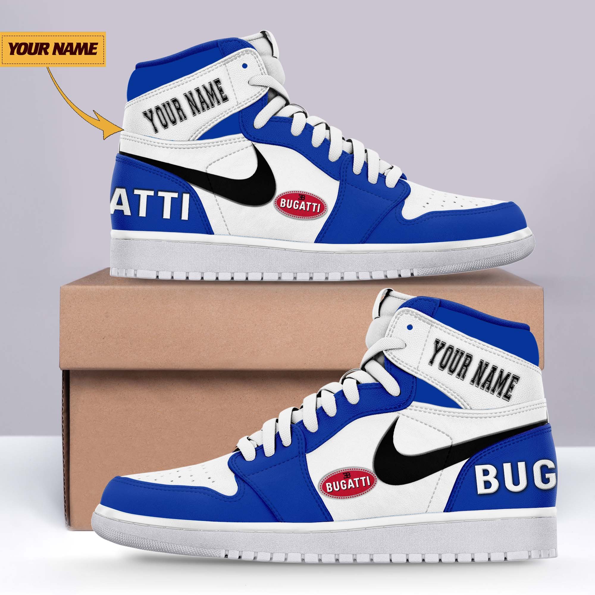 JWFancy Bugatti AJ1 High Sneakers Shoes For Men And Women
