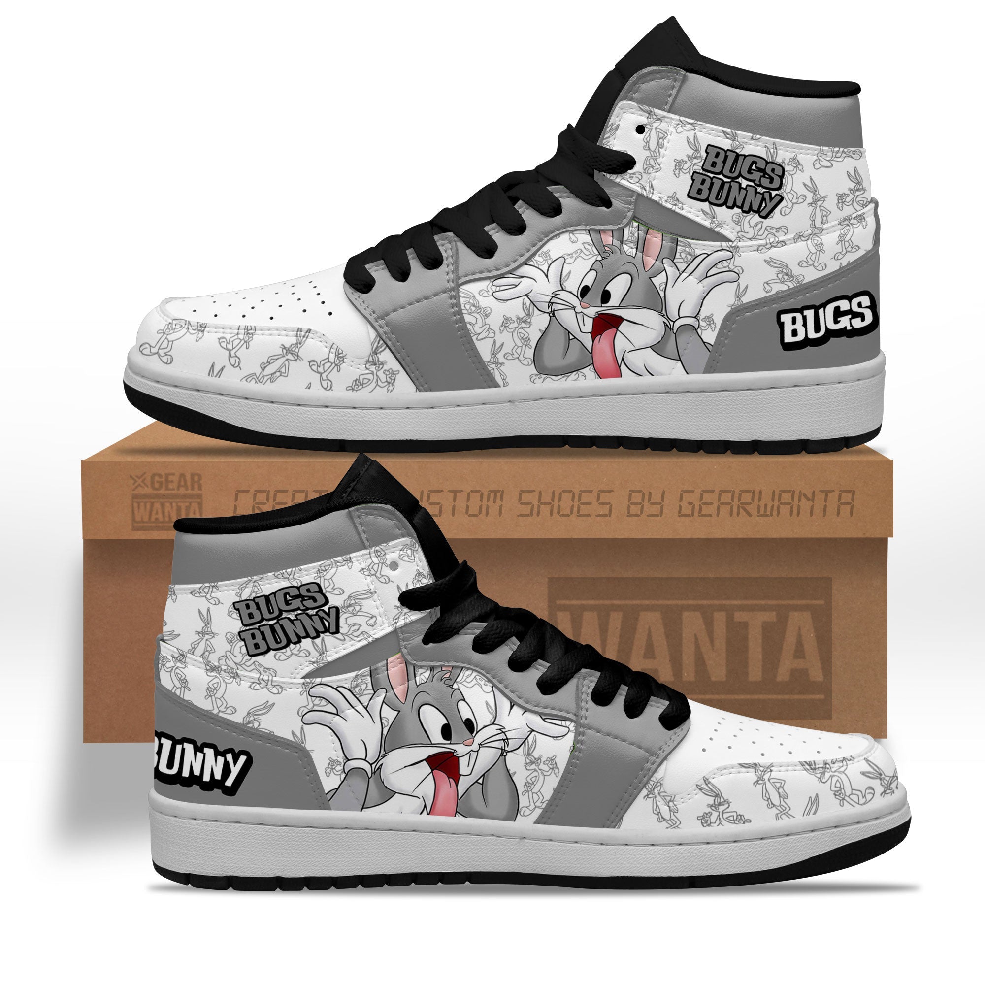 JWFancy Bugs Bunny AJ1 High Sneakers Shoes For Men And Women
