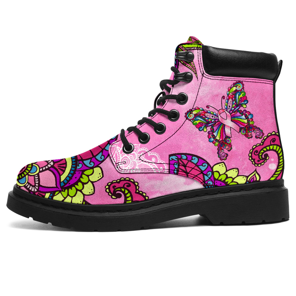 JWFancy Butterfly Breast Cancer Awareness Breast Cancer Awareness Boots Shoes For Men And Women