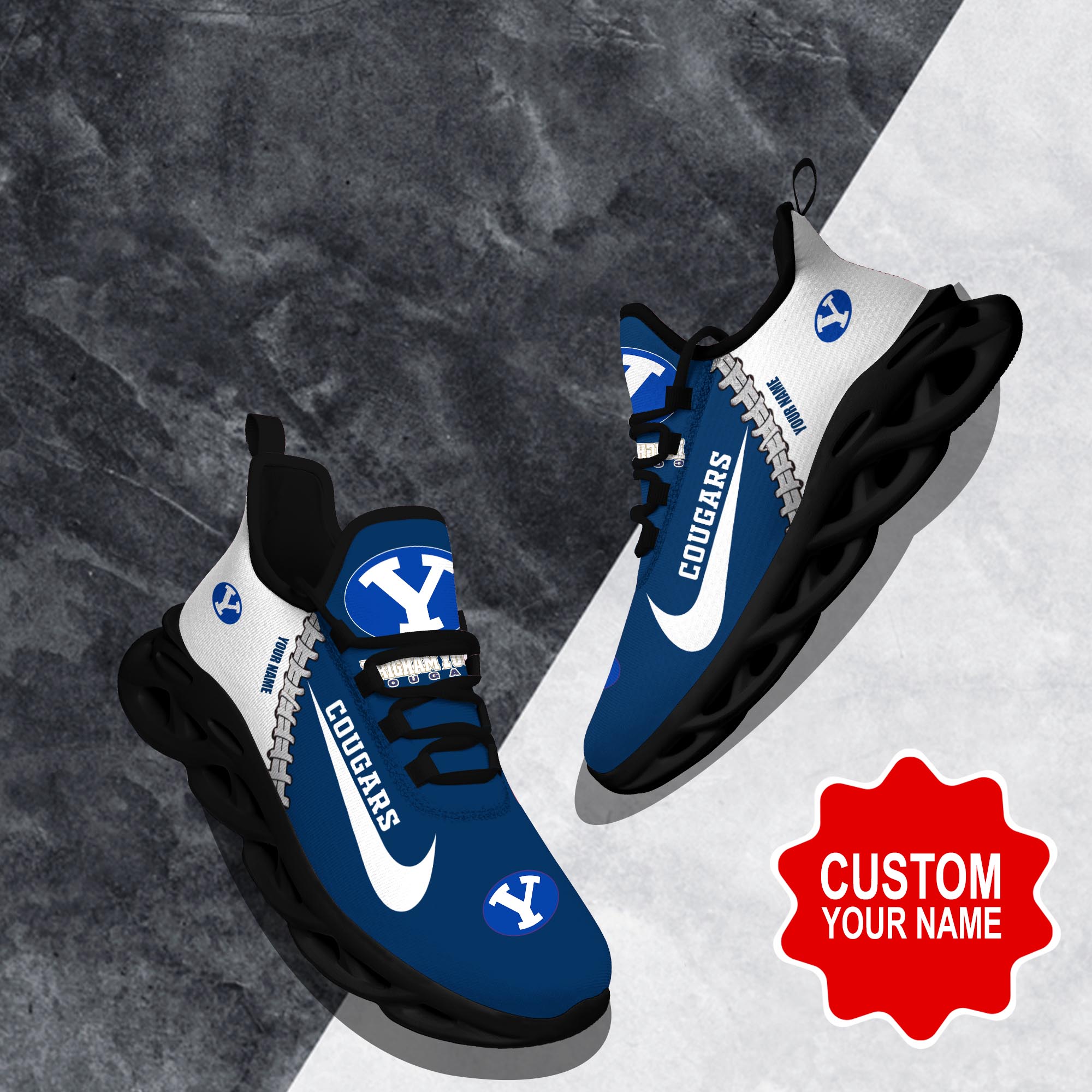 JWFancy BYU Cougars Max Soul Shoes Sneakers For Men And Women