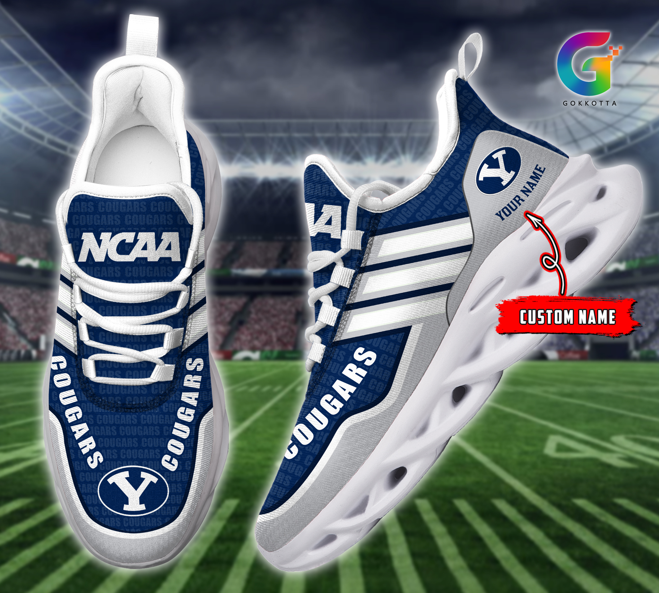 JWFancy BYU Cougars NCAA Max Soul Shoes Sneakers For Men And Women