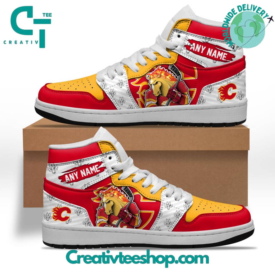 JWFancy Calgary Flames AJ1 High Sneakers Shoes For Men And Women