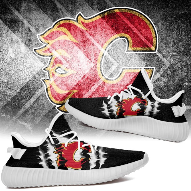 JWFancy Calgary Flames Yeezy Boost Shoes For Men And Women