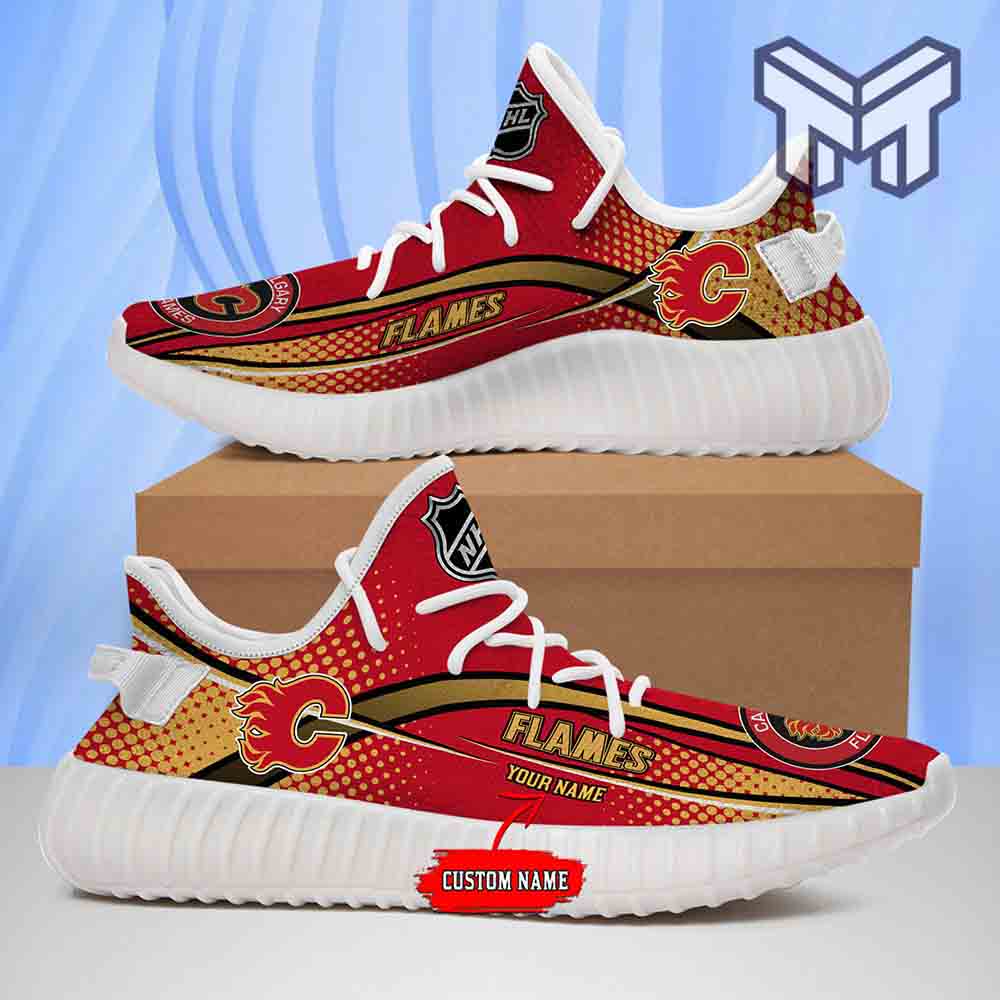 JWFancy Calgary Flames Yeezy Boost Shoes For Men And Women